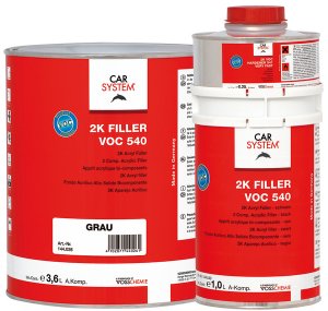 Car System 2K VOC Filler 540 4,5 l. set grijs